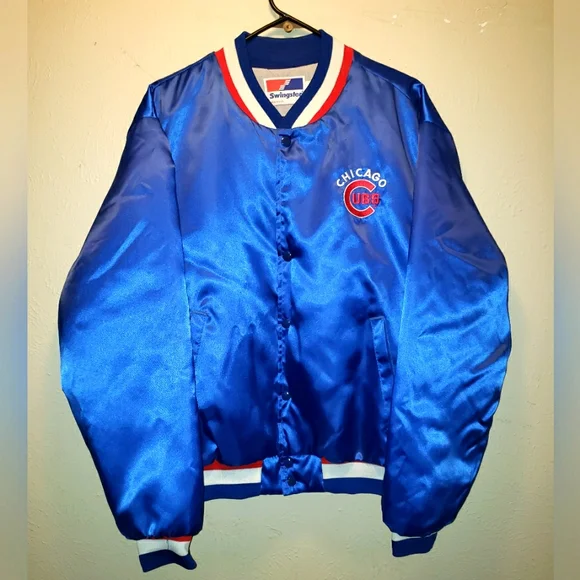 MLB Chicago Cubs Stitched Satin Jacket Brand Swingster Size Large (Like New)